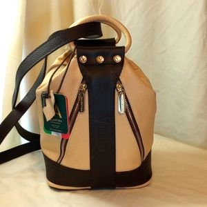 NWT Valentina Genuine Italian Leather Bucket bag/Sling Combo.